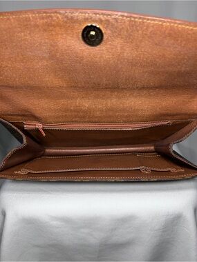 Louis Vuitton Clutch Monogram Canvas with Brown and Tan Trim
